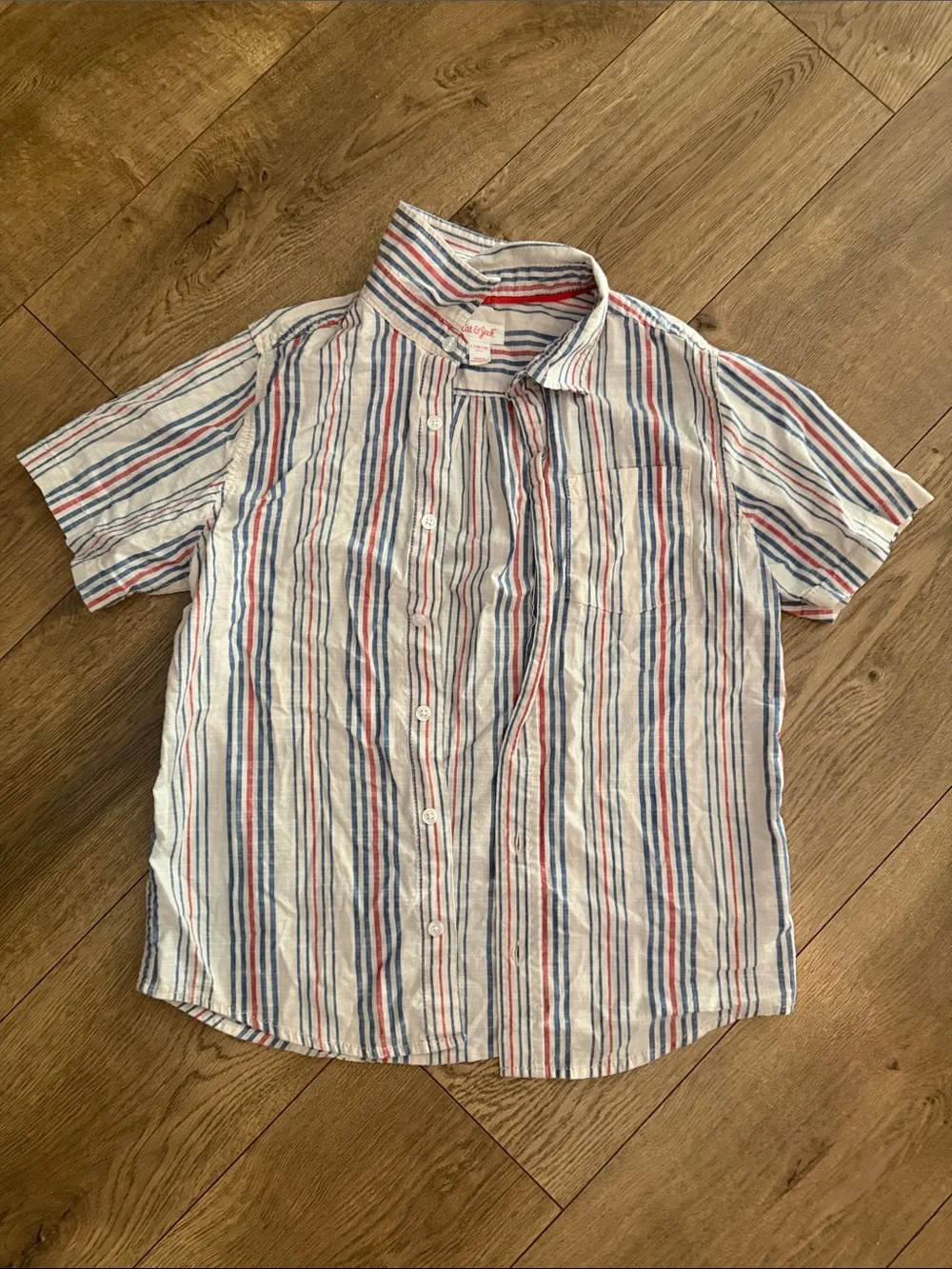 Patriotic Boys Short Sleeve Button Down Shirts - L